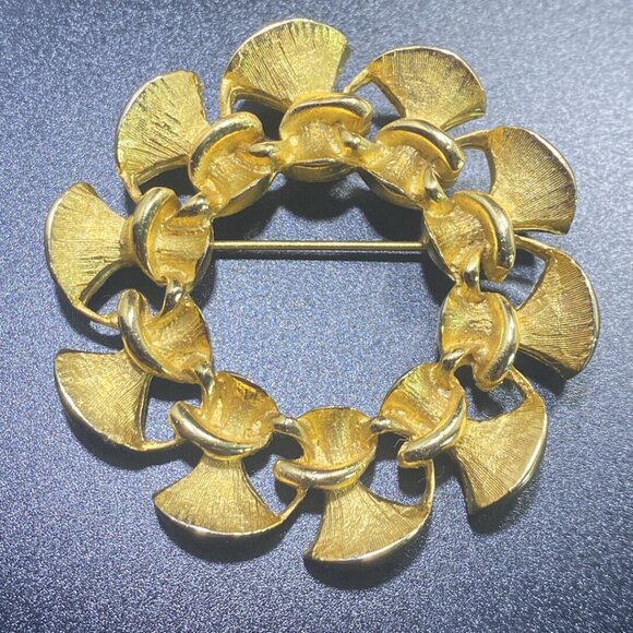 Rare Solid Gold Plated Silver Brass Alloy Ring Brooch OB-CO House of Borva… - Picture 1 of 10